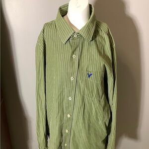 American Eagle Outfitters Shirt Mens L Green Vintage Fit Long Sleeve Button Down